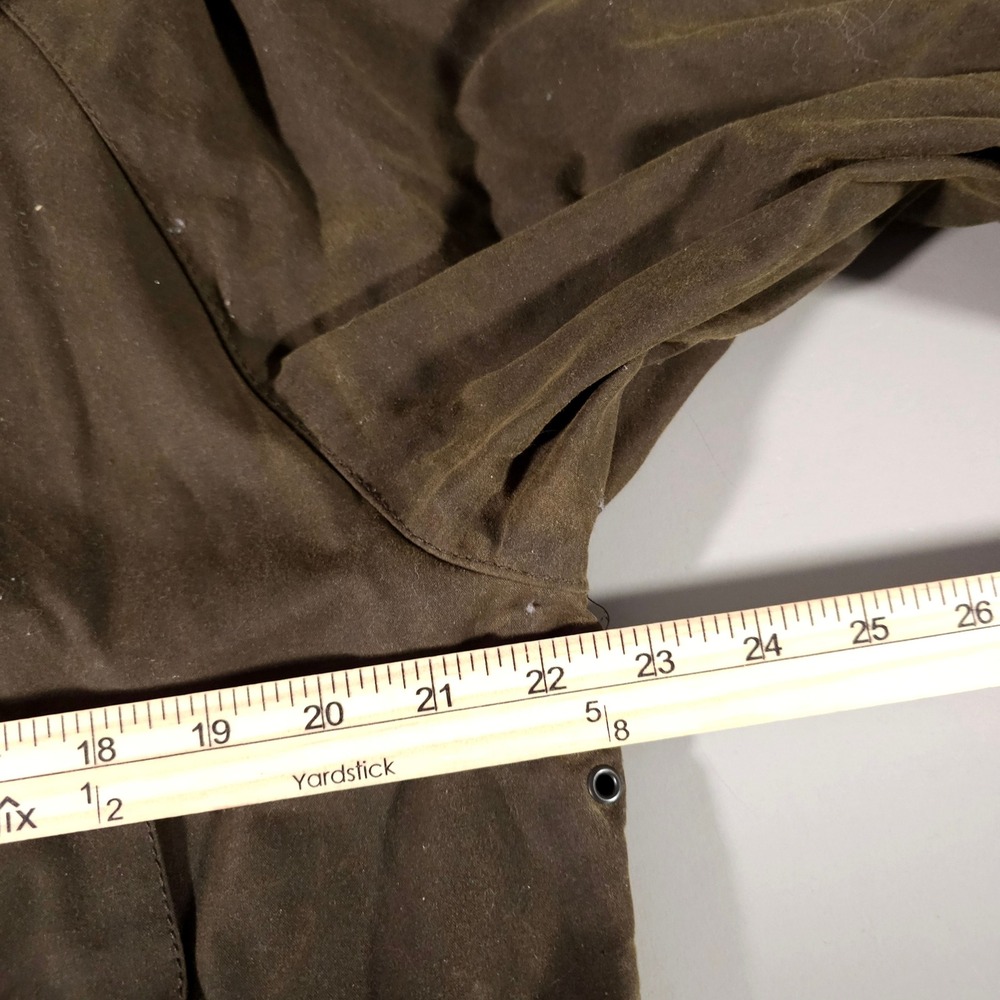 Barbour Classic Bedale Jacket Mens Olive Waxed Cotton Tartan Lining Hooded - Picture 4 of 6